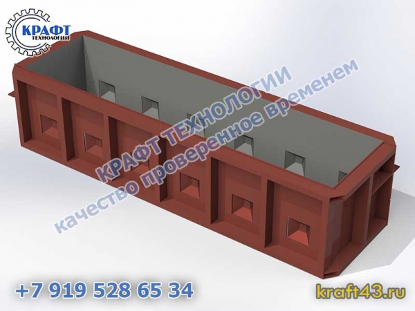 Металлоформа бетонный блок Лего 2400х500х600 (на 2 изделия)
