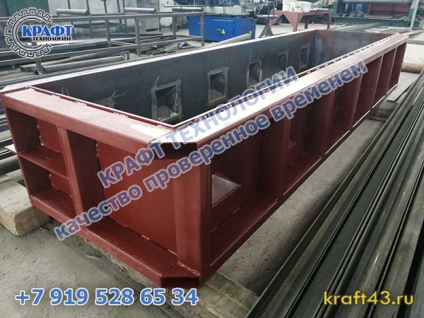 Металлоформа бетонный блок Лего 2400×600×600 на 1 изделие в работе